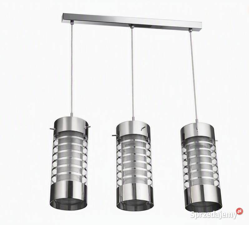 Nowoczesna lampa wisząca żyrandol szkło chrom 3 lubelskie Zamość