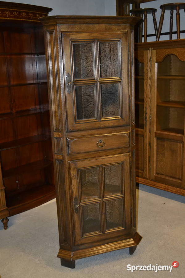 witryna szafka narożna lity dąb Meble Będzin
