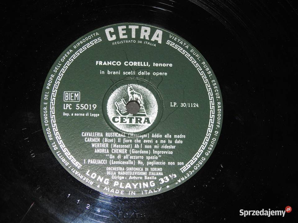 Franco CORELLI Recital Włochy Cetra LPC 55019 płyta winylowa Przemyśl