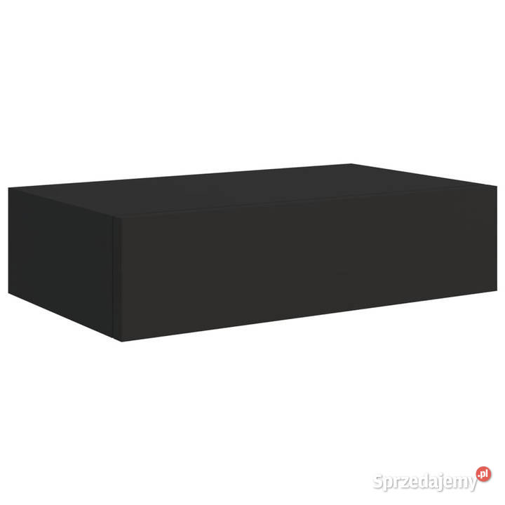 Półki ścienne z szufladą 2 czarne 40x235x10 MDF Warszawa