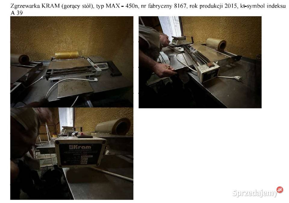 Przedmiotem sprzedaży są ruchomości maszyny sprzedam