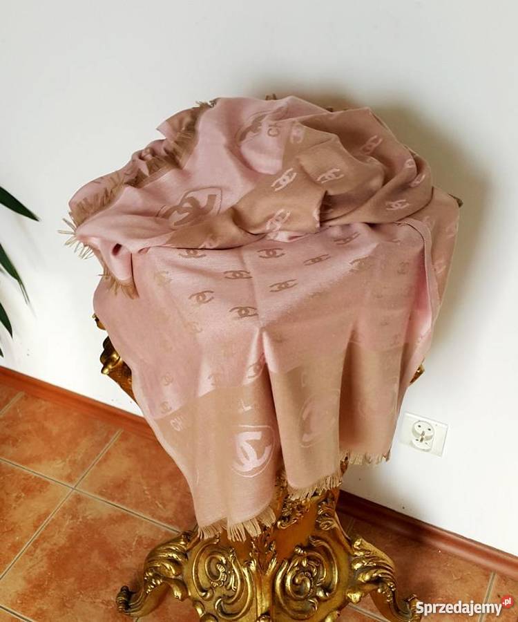 CHANEL SZAL DUŻA CHUSTA CC DWUSTRONNY SZAL Dodatki Bydgoszcz