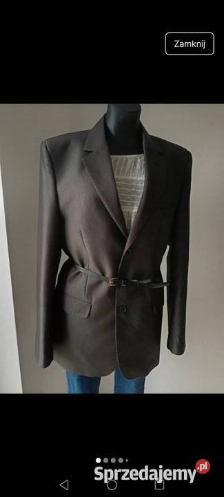 Marynarka Wełniana wool czarna o kroju męskim