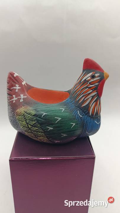 Figurka ceramiczna kury ręcznie malowana Zamość