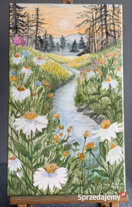 Obraz ręcznie malowany rzeką Kalisz