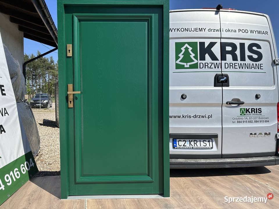 Drzwi zewnętrzne drewniane ANGIELSKIE NA KAŻDY 99.5cm Grzybno sprzedam