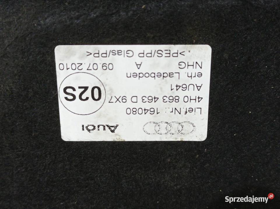 PODŁOGA BAGAŻNIKA DYWAN WYKŁADZINA 4H0863463D