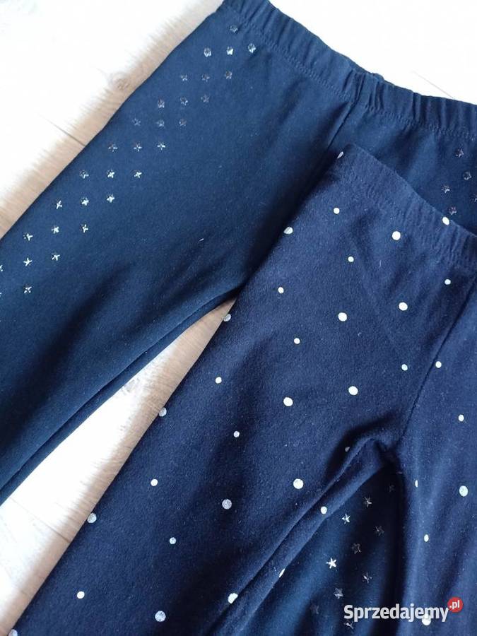 Legginsy getry dziewczęce ocieplane czarne 104 Płock