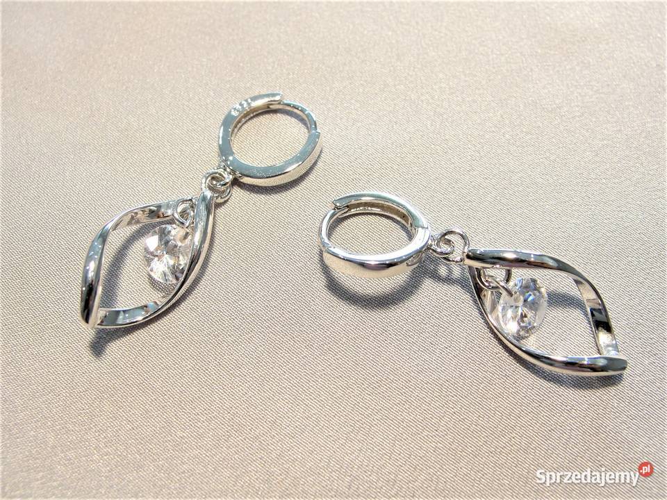 Srebrne kolczyki z cyrkoniami Białystok