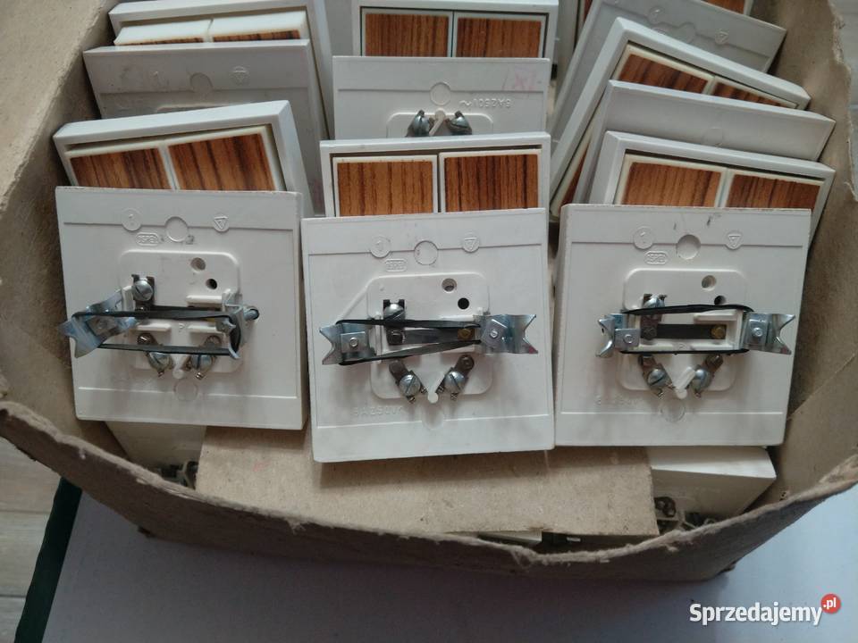 Ospel Biały Bakelit Włącznik Podwójny Płock
