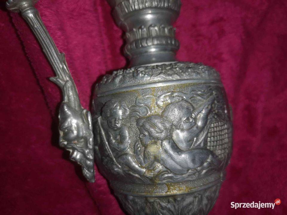 stara antyczna amfora cyna cynowa rzeźbiona Pozostałe małopolskie Kraków