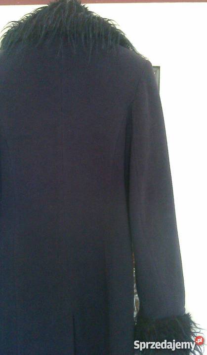 Granatowy płaszcz zimowy Kurtki i płaszcze Olkusz sprzedam