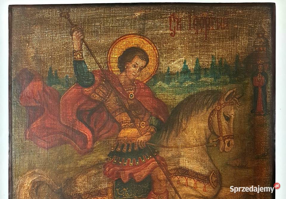 Dużego formatu Ikona Święty Jerzy 146 Malarstwo