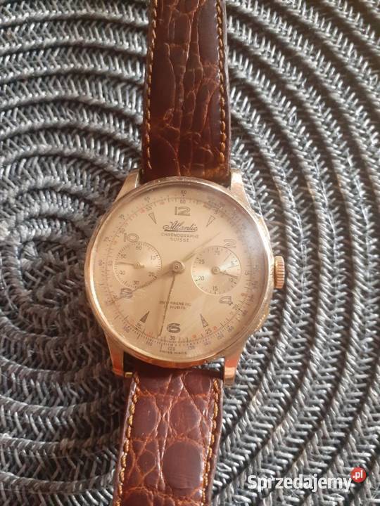 Złoty zegarek Atlantic chronograf 750 18k klasyk Kamienna Góra