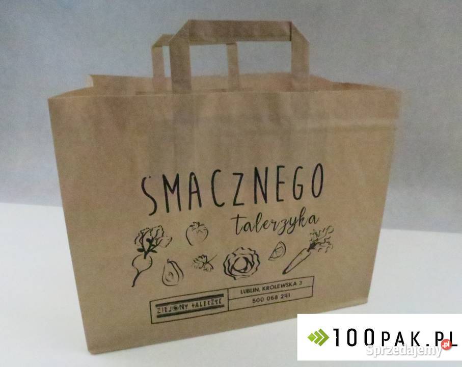 Torba cateringowa EKO szara z uszami z Twoim Gastronomia Lublin