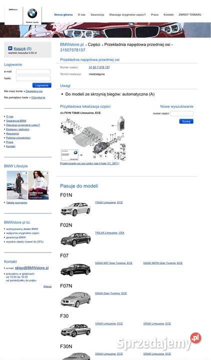 BMW F01 F02 F07 F30 F31 F32 F33 F34 F36 most Gdańsk