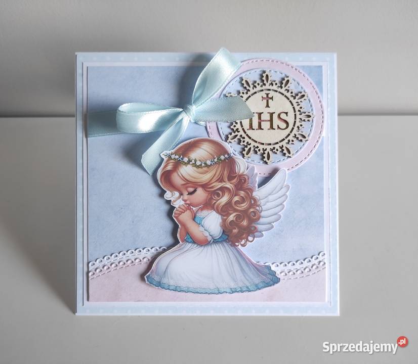 Kartka ręcznie robiona na Komunię Świętą