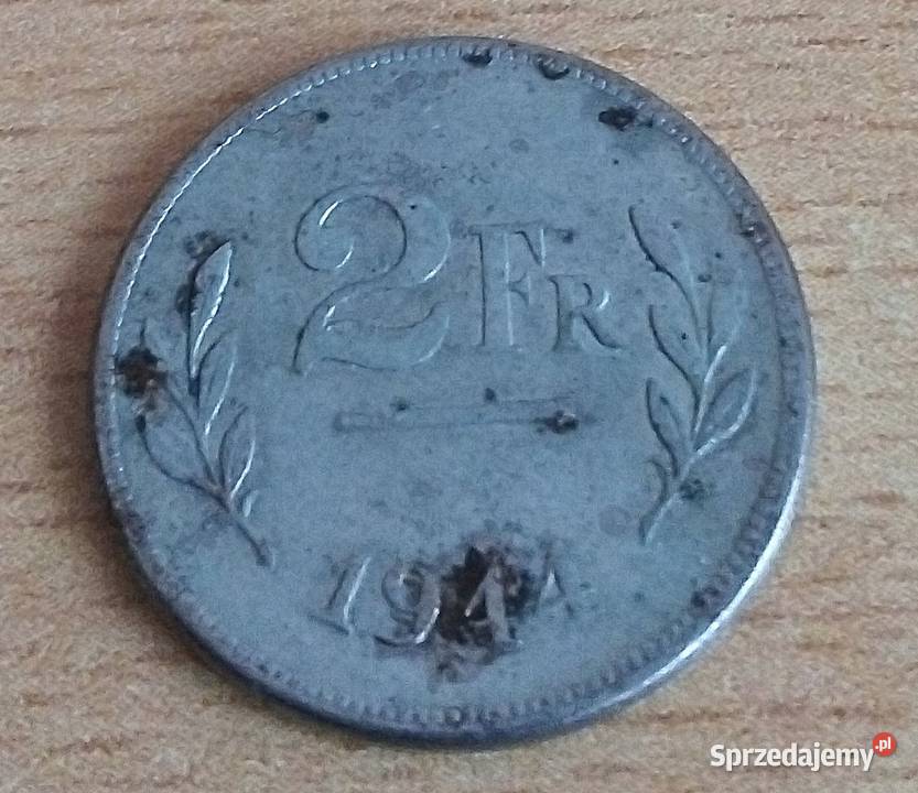 BELGIA 2 FRANKI1944 r STAL POKRYTA CYNKIEM KRÓL Numizmatyka Legionowo