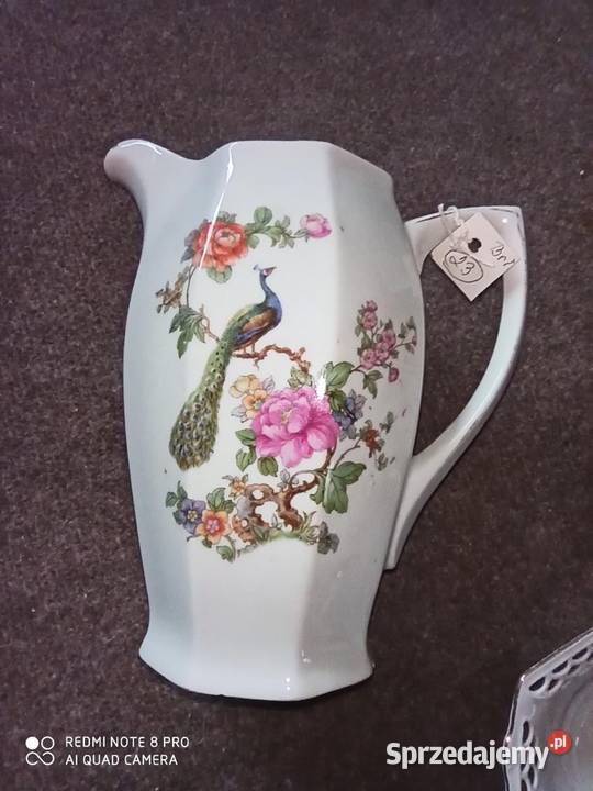 Dzbanek z pawiem Bez sygnatury Porcelana i szkło Gdańsk