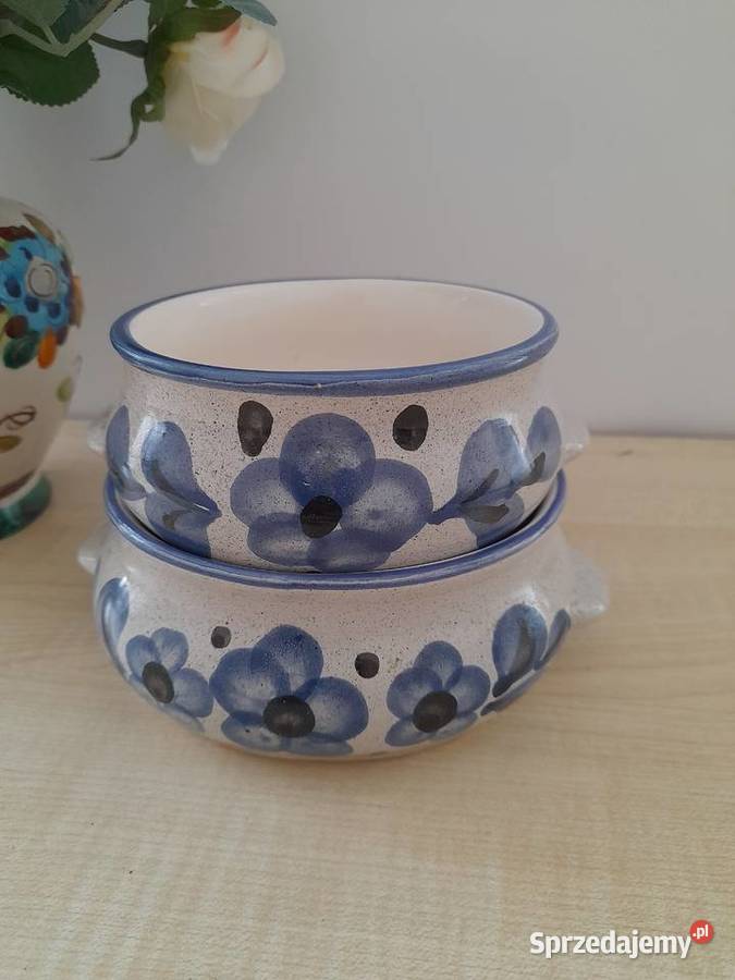 Dwa stare naczyniagarczki ceramiczne dolnośląskie Bogatynia sprzedam
