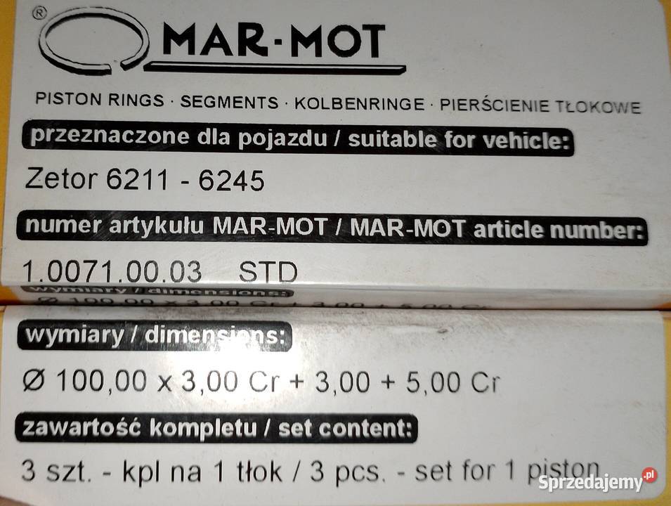 Komplet pierścieni silnika FI100 Zetor 3 Tyczyn