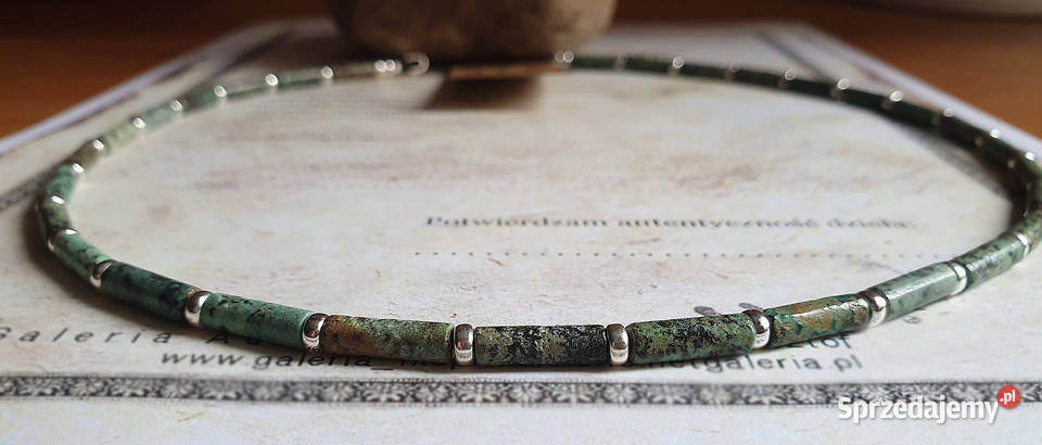 Turkus naturalny Naszyjnik męski Rękodzieło Gdańsk