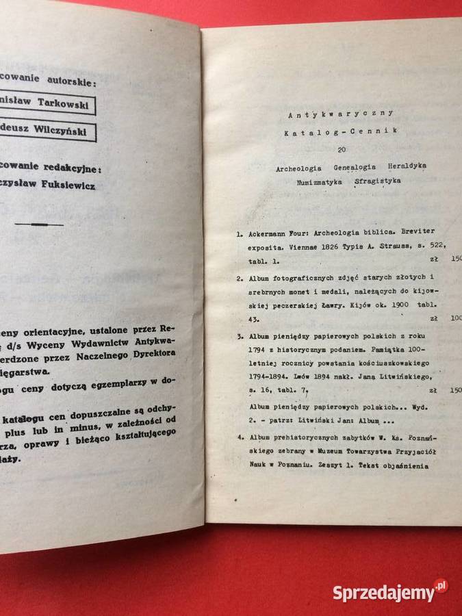 2619 Antykwaryczny Katalog Cennik Szczecin
