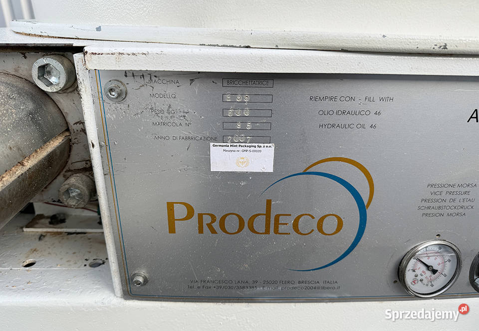 Brykieciarka Prodeco E55 Sierakowska Huta sprzedam