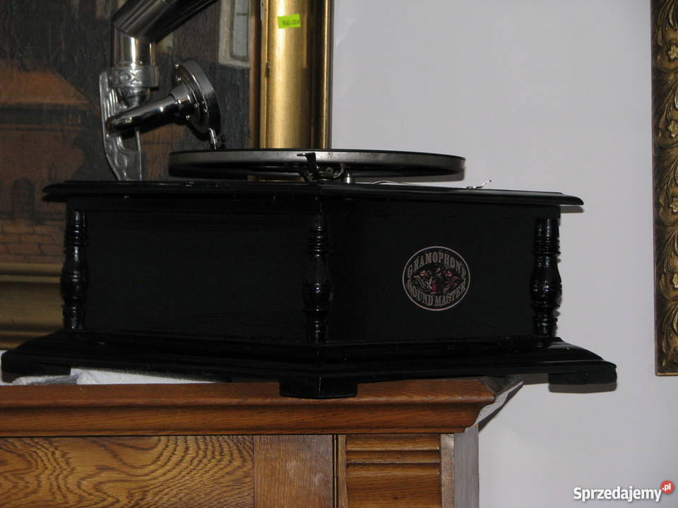 GRAMOFON PATEFON SREBRNA TUBA kwadrat Antyki małopolskie Kraków sprzedam
