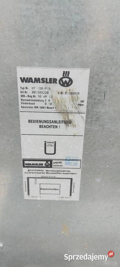 Kominek stalowy 8 KW wolnostojący Piece wolnostojące Wólki