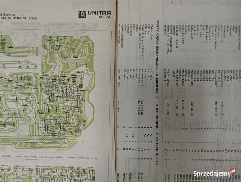 Oryginalna instrukcja serwisowa magnetofonu MDS Bogatynia