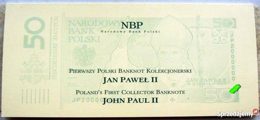 2x Banknot 50 Jan Paweł II Dwa Banknoty Złoto 24 Sosnowiec sprzedam