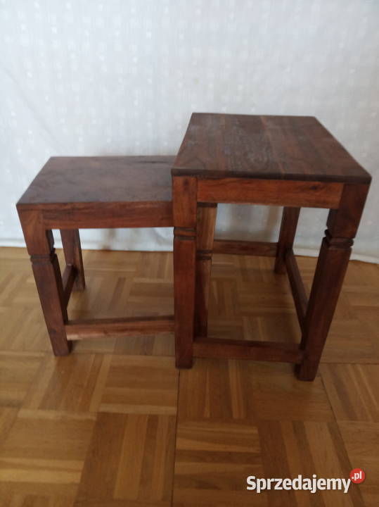 komplet stolików kawowych z drewna egzotycznego Łęczyca sprzedam