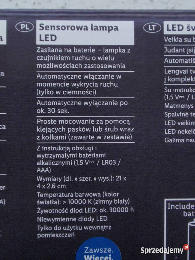 Listwa świetlna LED z czujnikiem ruchu Livarno łódzkie Łódź
