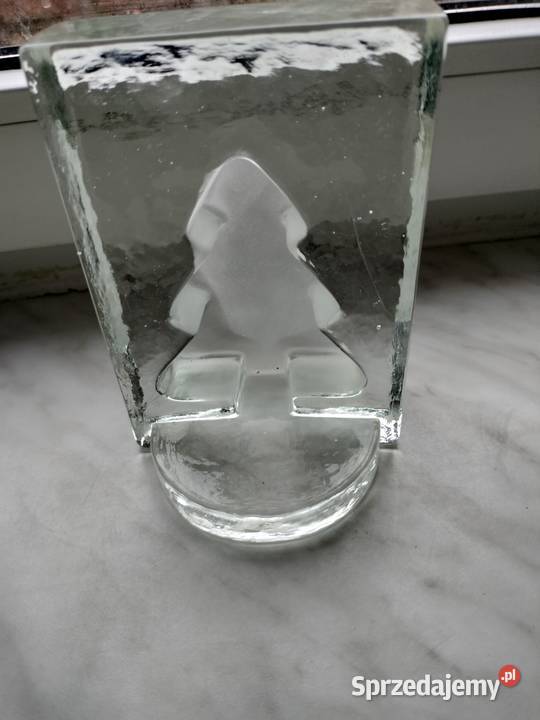 Świecznik szklany przycisk do papieru choinka Choszczno