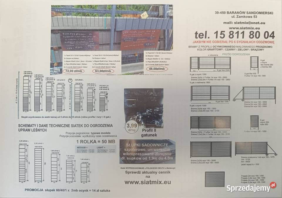 Słupek ocynk owalny 80x40 ścianka 15mm podkarpackie