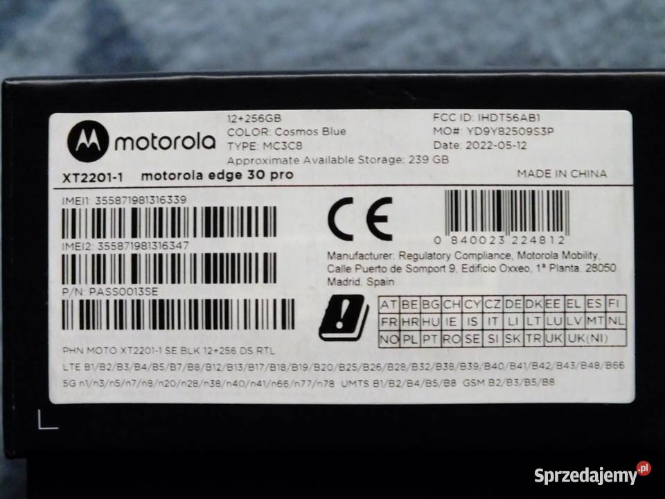Sprzedam swój prywatny telefon Motorola Edge 30