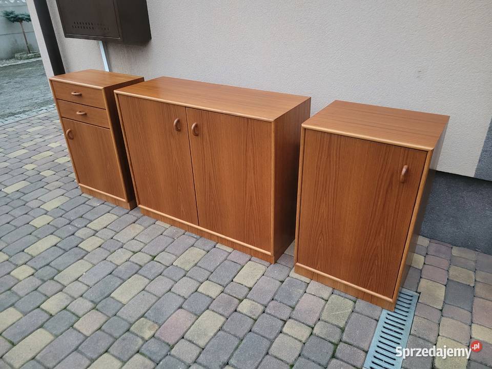 Tekowe Duńskie Szafki Meble Drewniane Komplet Częstochowa