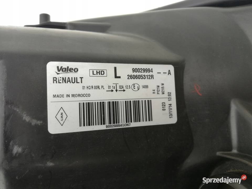 REFLEKTOR LAMPA LEWA PRZEDNIA DACIA SANDERO II