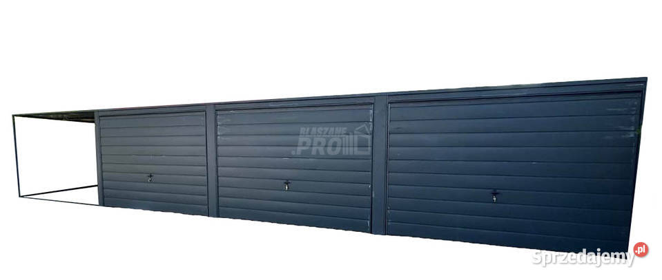 Garaz blaszany 9x55 wiata 3x55 3x Brama uchylna Dobre Miasto
