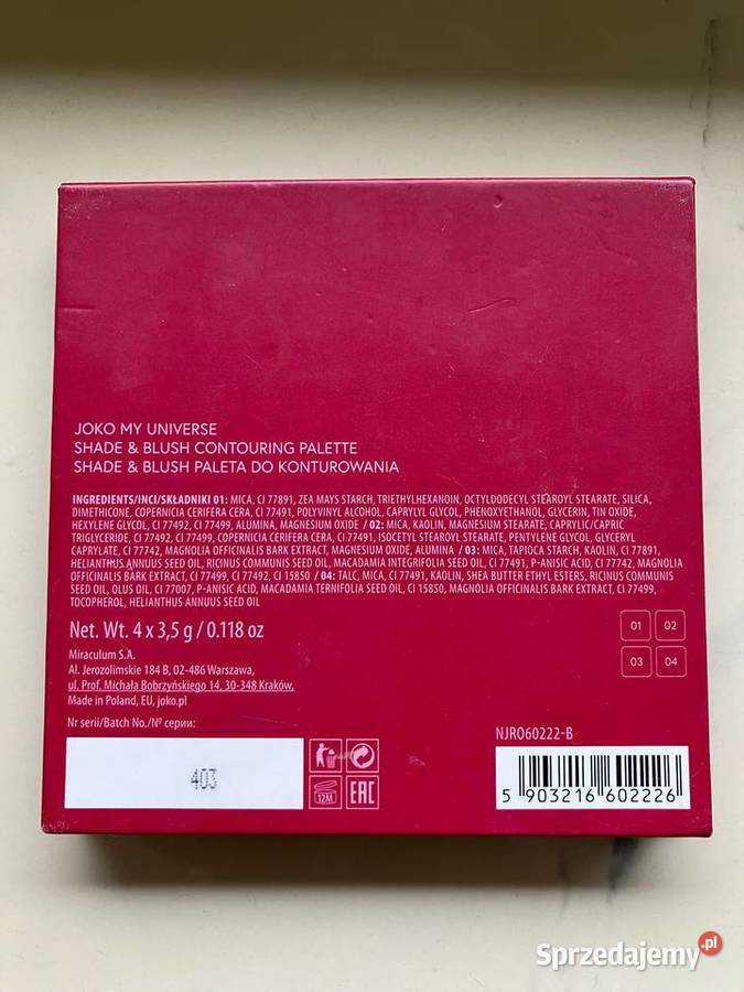 Paleta do konturowania Joko bronzer róż Nisko