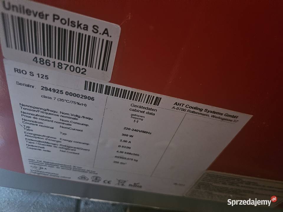 Zamrażarka przeszklona Aht Rio S 125 Kielce sprzedam