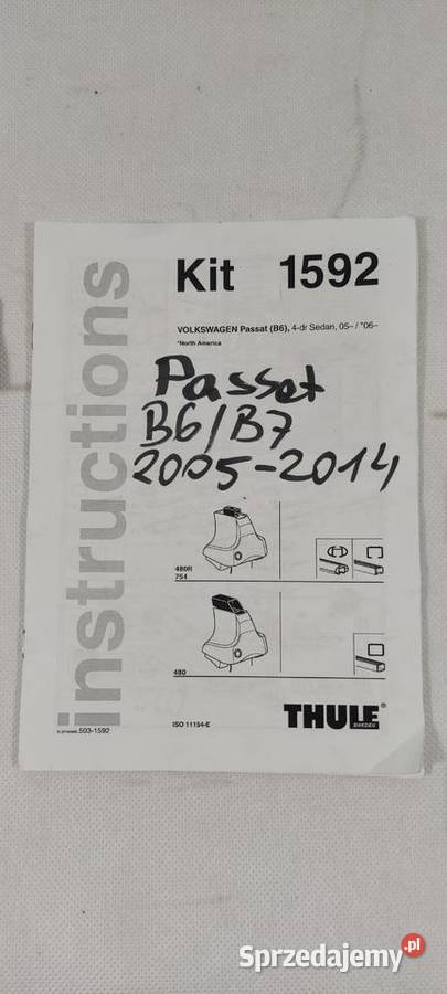 Thule KIT 1592 Volkswagen Passat B6B7 20052014r warmińsko-mazurskie Olsztyn sprzedam