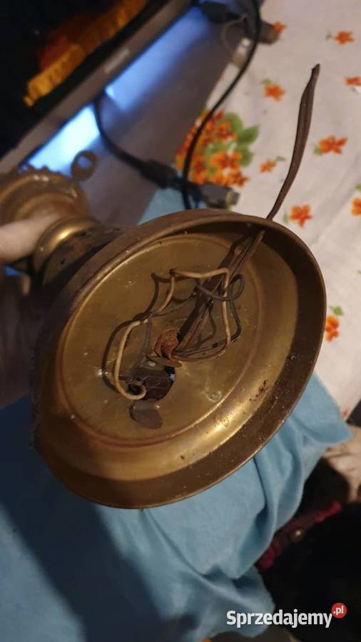 Stara lampa elektryczna miedziowa świecznik Warszawa sprzedam