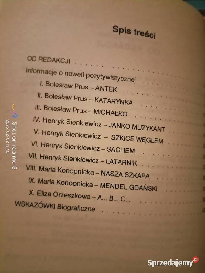 Nowele pozytywizm Warszawa