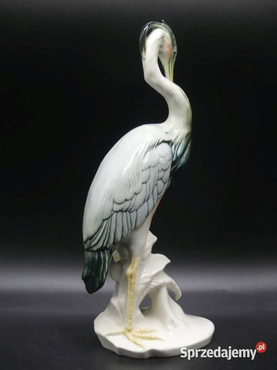Duża kolekcjonerska czapla Karl Ens 25 Volkstedt Porcelana i szkło Poznań