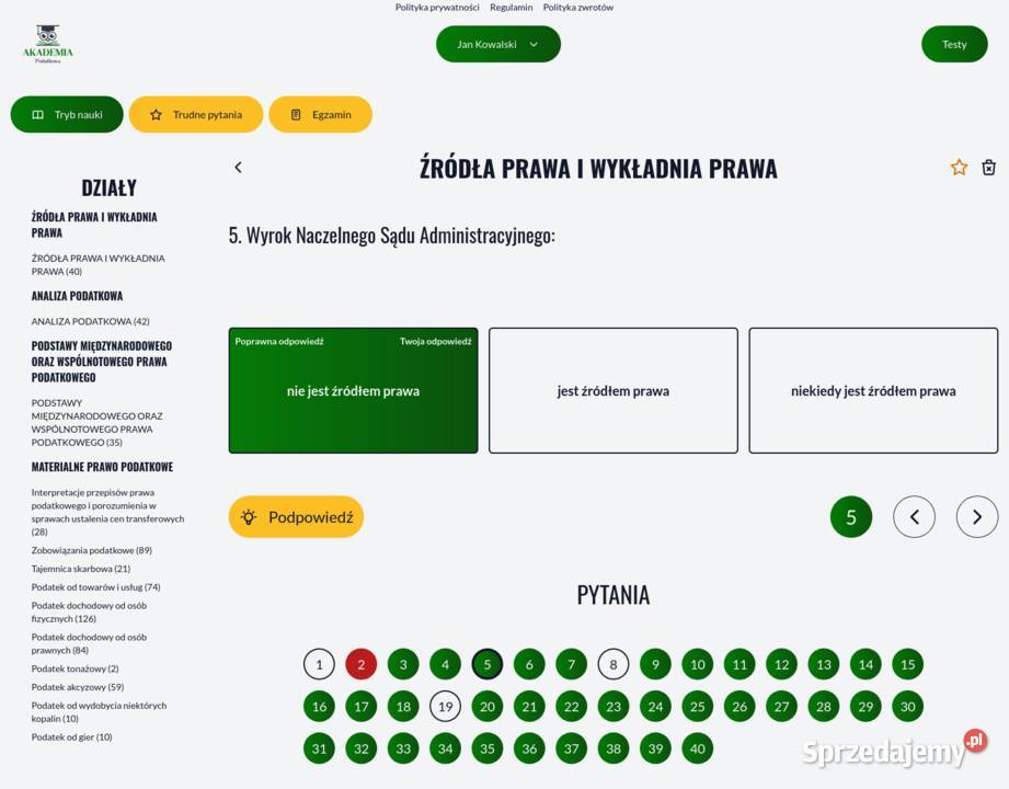 Egzamin an doradcę podatkowego testy podatkowe Warszawa
