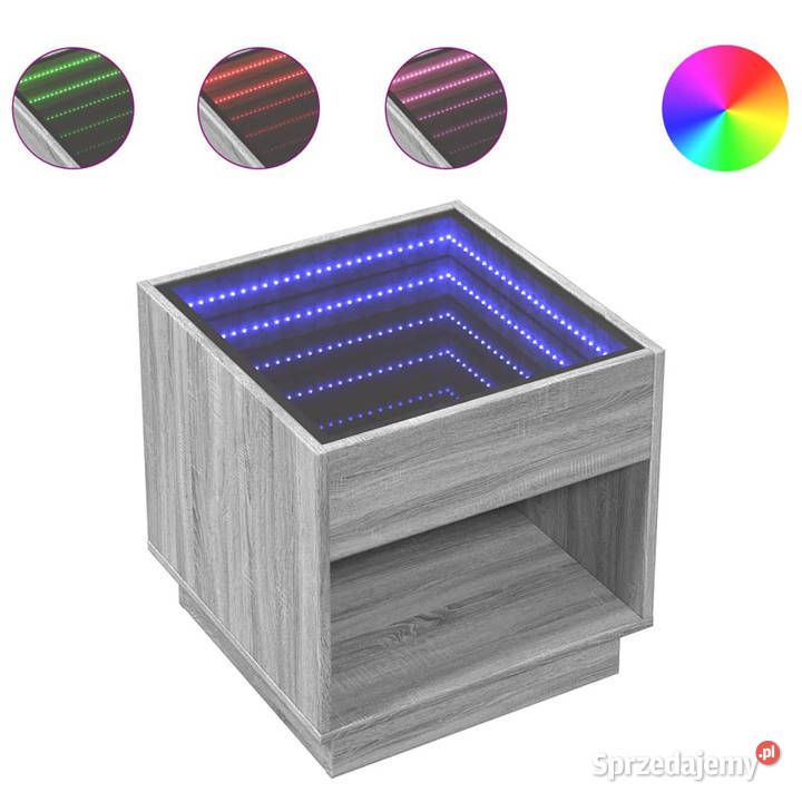 Stolik kawowy z LED Infinity szary dąb sonoma Stoły Warszawa