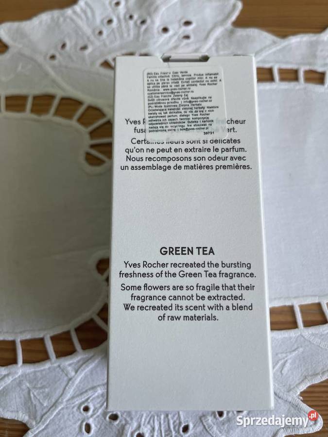 Yves rocher woda toaletowa zielona herbata 100 Gostyń sprzedam