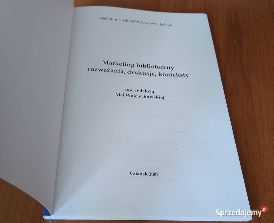 Marketing biblioteczny rozważania dyskusje Gdańsk sprzedam